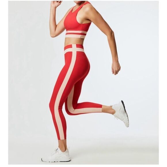 VAARA Women’s Red Cream Light Pink Stretch Jerseys Freya 7/8 Legging - Picture 1 of 10